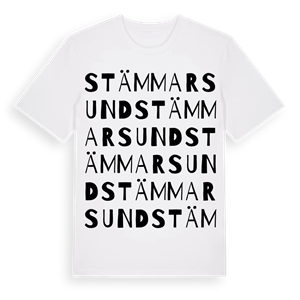 Stämmarsund ordlek t-shirt – ekologisk bomull t-shirt från Pinshirt