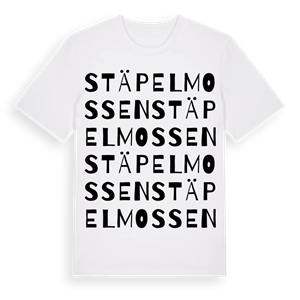 Stäpelmossen ordlek t-shirt – ekologisk bomull t-shirt från Pinshirt