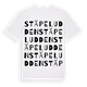 White t-shirt med Stäpeludden ordlek t-shirt