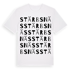 Stärbsnäs ordlek t-shirt – ekologisk bomull t-shirt från Pinshirt
