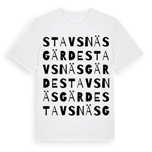 Stavsnäs gärde ordlek t-shirt – ekologisk bomull t-shirt från Pinshirt