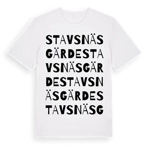 Stavsnäs gärde ordlek t-shirt – ekologisk bomull t-shirt från Pinshirt