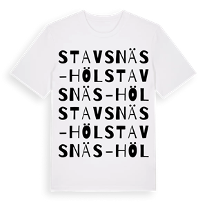 Stavsnäs-Höl ordlek t-shirt – ekologisk bomull t-shirt från Pinshirt