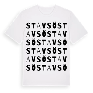 Stavsö ordlek t-shirt – ekologisk bomull t-shirt från Pinshirt
