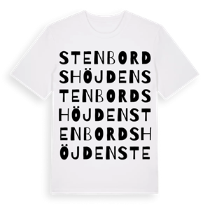 Stenbordshöjden ordlek t-shirt – ekologisk bomull t-shirt från Pinshirt