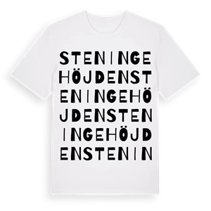 Steningehöjden ordlek t-shirt – ekologisk bomull t-shirt från Pinshirt