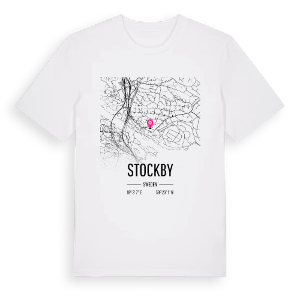 Stockby karta t-shirt – ekologisk bomull t-shirt från Pinshirt