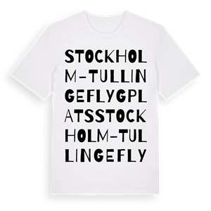 Stockholm-Tullinge flygplats ordlek t-shirt – ekologisk bomull t-shirt från Pinshirt