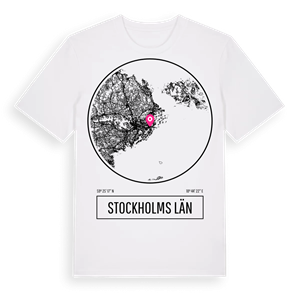 Stockholms län t-shirt – ekologisk bomull t-shirt från Pinshirt