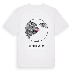 Stockholms län t-shirt – ekologisk bomull t-shirt från PinShirt