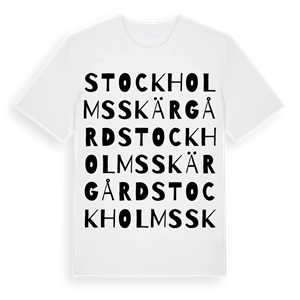 Stockholms Skärgård ordlek t-shirt – ekologisk bomull t-shirt från Pinshirt