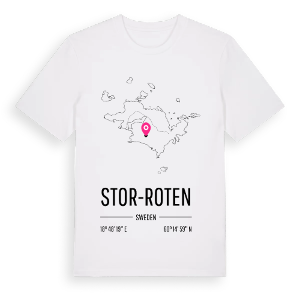 Stor-Roten karta t-shirt – ekologisk bomull t-shirt från Pinshirt