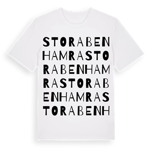 Stora Benhamra ordlek t-shirt – ekologisk bomull t-shirt från Pinshirt