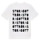 White t-shirt med Stora Gottröra ordlek t-shirt