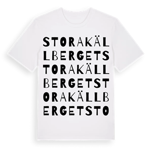 Stora Källberget ordlek t-shirt – ekologisk bomull t-shirt från Pinshirt