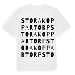 Stora Koppartorp ordlek t-shirt – ekologisk bomull t-shirt från Pinshirt
