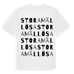 Stora Mällösa ordlek t-shirt – ekologisk bomull t-shirt från Pinshirt