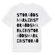 White t-shirt med Stora Ödsmarken ordlek t-shirt