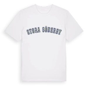 Stora Söderby college t-shirt – ekologisk bomull t-shirt från Pinshirt