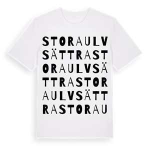 Stora Ulvsättra ordlek t-shirt – ekologisk bomull t-shirt från Pinshirt