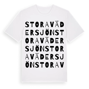 Stora Vädersjön ordlek t-shirt – ekologisk bomull t-shirt från Pinshirt