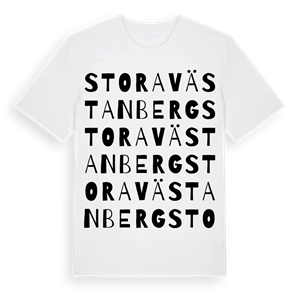 Stora Västanberg ordlek t-shirt – ekologisk bomull t-shirt från Pinshirt