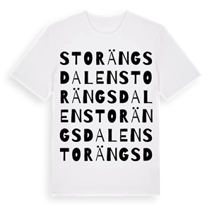 Storängsdalen ordlek t-shirt – ekologisk bomull t-shirt från Pinshirt