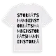 White t-shirt med Storbåtshamnen ordlek t-shirt
