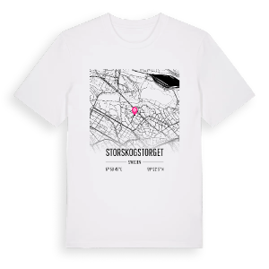 Storskogstorget karta t-shirt – ekologisk bomull t-shirt från Pinshirt