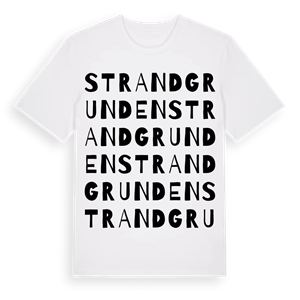 Strandgrunden ordlek t-shirt – ekologisk bomull t-shirt från Pinshirt