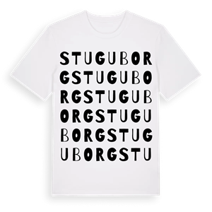 Stuguborg ordlek t-shirt – ekologisk bomull t-shirt från Pinshirt