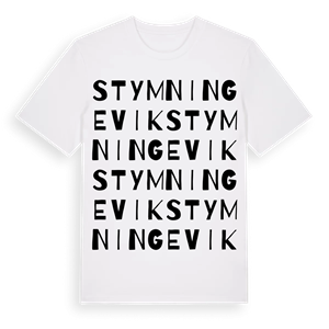 Stymningevik ordlek t-shirt – ekologisk bomull t-shirt från Pinshirt