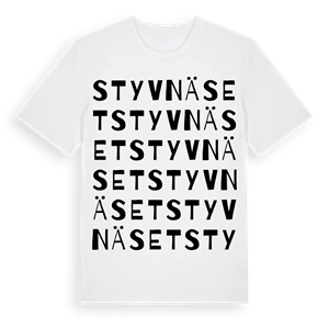 Styvnäset ordlek t-shirt – ekologisk bomull t-shirt från Pinshirt