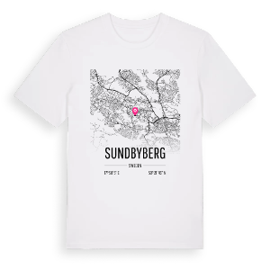 Sundbyberg karta t-shirt – ekologisk bomull t-shirt från Pinshirt