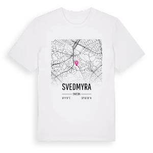 Svedmyra karta t-shirt – ekologisk bomull t-shirt från Pinshirt