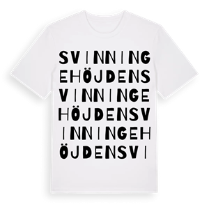 Svinningehöjden ordlek t-shirt – ekologisk bomull t-shirt från Pinshirt