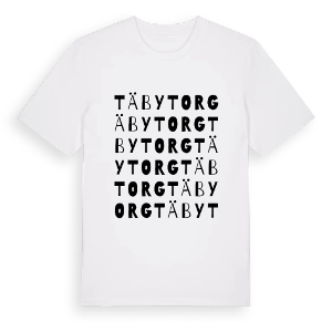 Täby torg ordlek t-shirt – ekologisk bomull t-shirt från Pinshirt