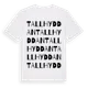 White t-shirt med Tallhyddan ordlek t-shirt