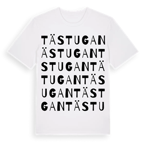 Tästugan ordlek t-shirt – ekologisk bomull t-shirt från Pinshirt