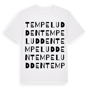 Tempeludden ordlek t-shirt – ekologisk bomull t-shirt från Pinshirt