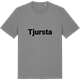 Mid Heather Gray t-shirt med Tjursta fetstil t-shirt