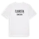 White t-shirt med Tjursta i Sverige t-shirt