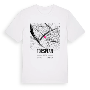 Torsplan karta t-shirt – ekologisk bomull t-shirt från Pinshirt