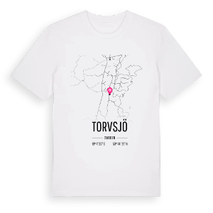 Torvsjö karta t-shirt – ekologisk bomull t-shirt från Pinshirt