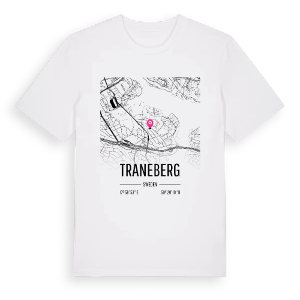 Traneberg karta t-shirt – ekologisk bomull t-shirt från Pinshirt