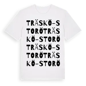 Träskö-Storö ordlek t-shirt – ekologisk bomull t-shirt från Pinshirt