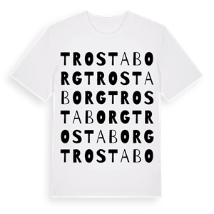 Trostaborg ordlek t-shirt – ekologisk bomull t-shirt från Pinshirt