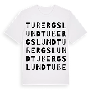 Tubergslund ordlek t-shirt – ekologisk bomull t-shirt från Pinshirt