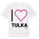 White t-shirt med Jag älskar Tulka t-shirt stort tryck