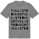 Mid Heather Gray t-shirt med Tulkaströmmen ordlek t-shirt